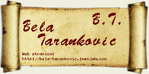 Bela Taranković vizit kartica